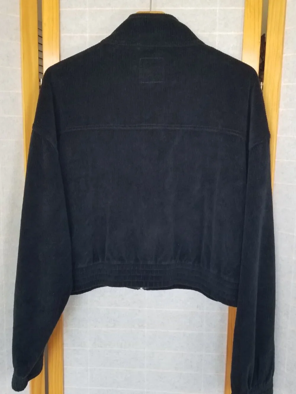 Moto Jacket Aerie Short Black  Zip Up Corduroy Size XL Pockets